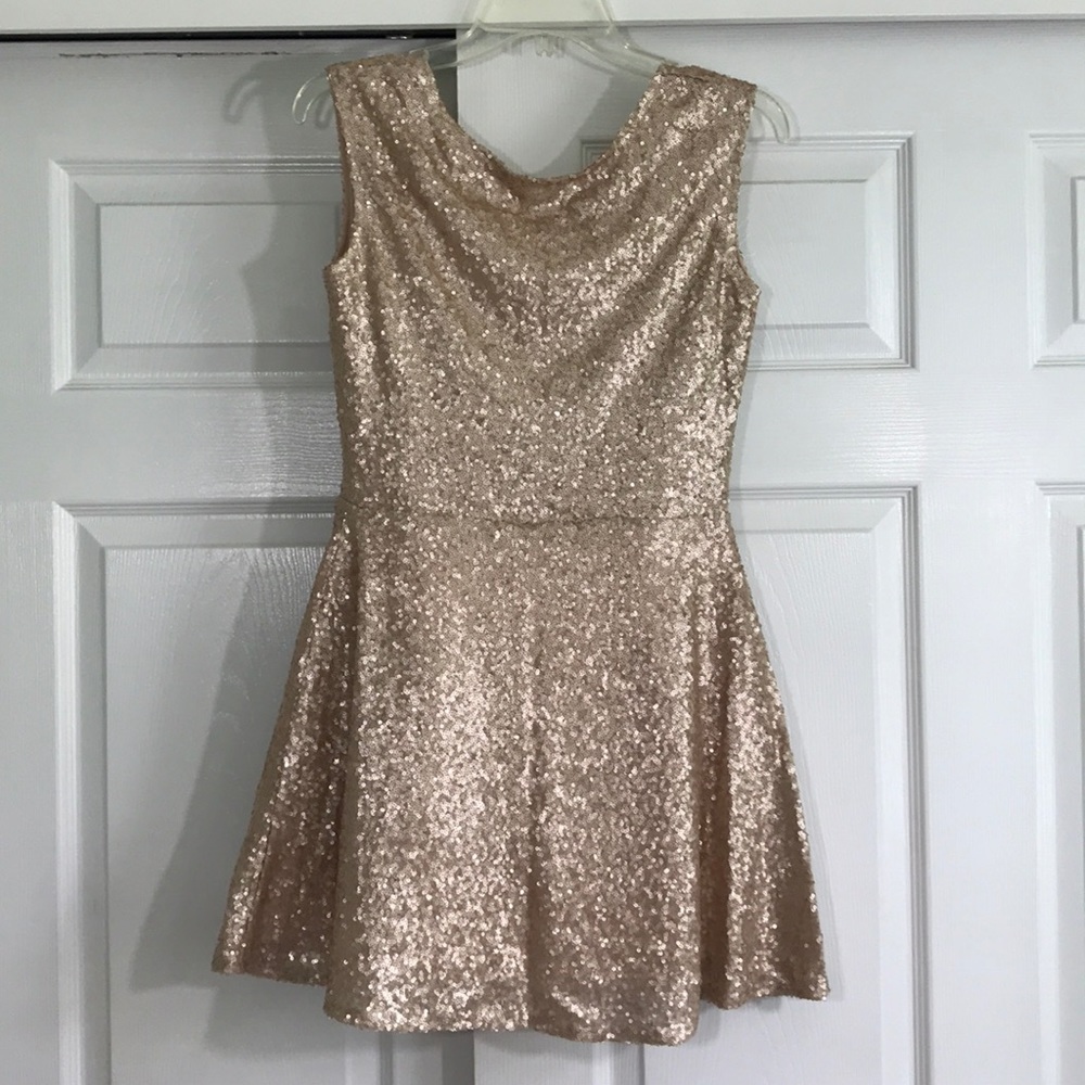 Tobi Sleeveless Open Back Mini Sequence Dress M - image 1